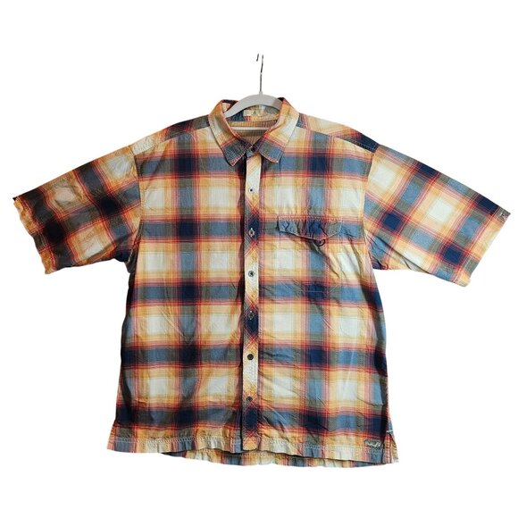 Ascend Plaid Short Sleeve Button Shirt Vented Mens L Breathable office outdoor - Picture 1 of 14